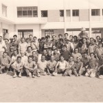 Los trabajadores de las obras del Colegio Garbí, hoy Prats de la Carrera